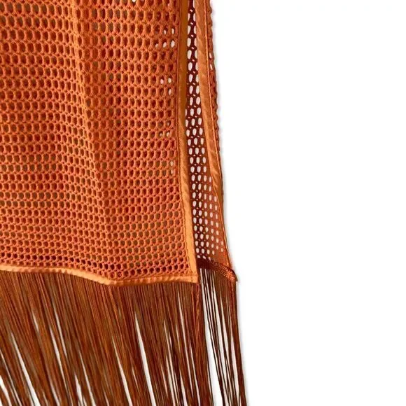 My Beachy Side Camelia Maxi Skirt mesh fringe rust midi resort NWT M swim - Picture 8 of 9